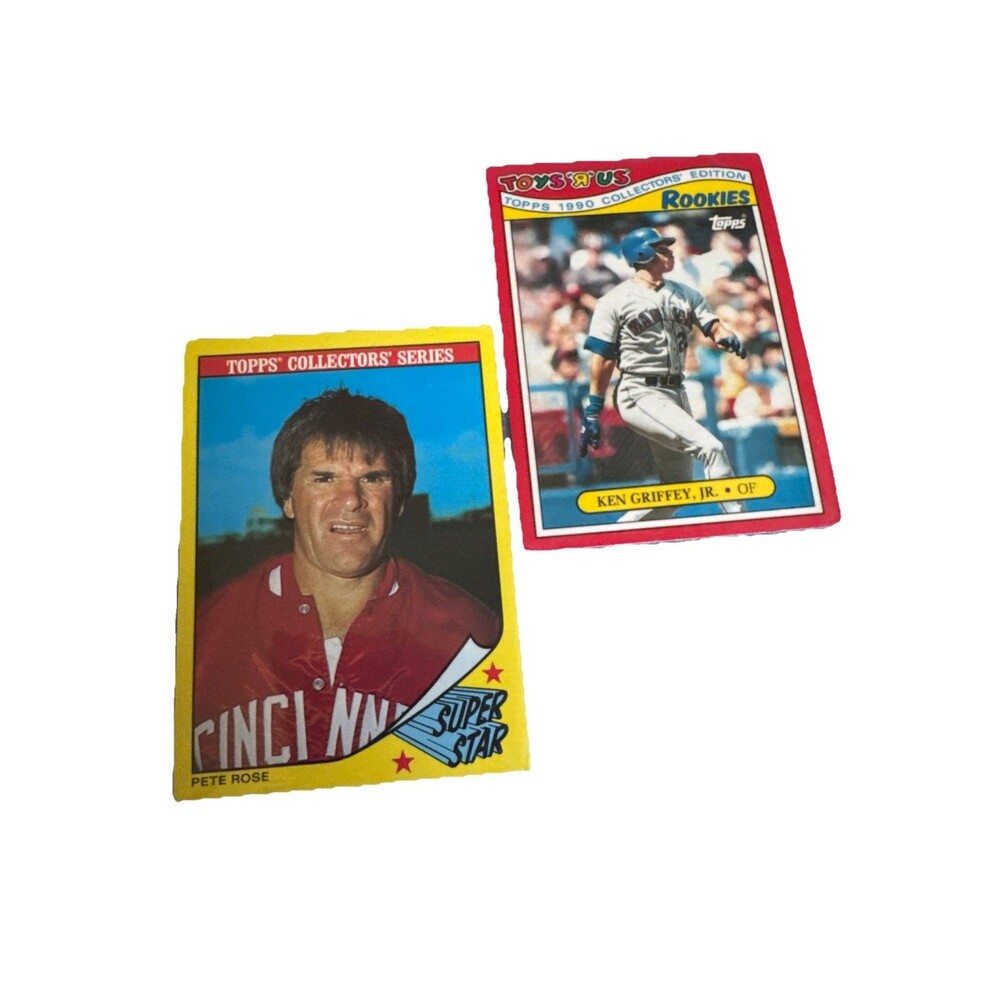 1986 Topps Pete Rose & 1990 Toys R Us Ken Griffey Jr Baseball Cards Lot HOF